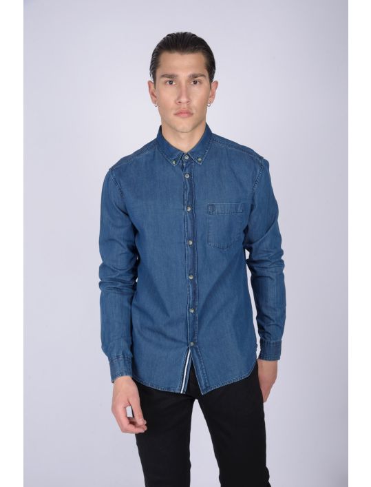 North 56°4 Πουκάμισο με Μακρύ Μανίκι Denim S1
