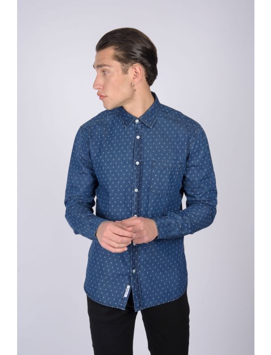 North 56°4 Πουκάμισο με Μακρύ Μανίκι Denim Allover print