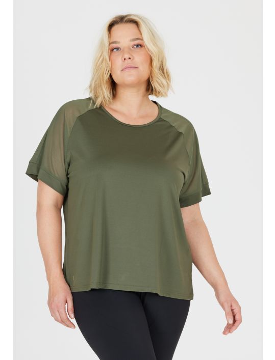 Q Plus Size T-shirt Candian W Mesh Tee