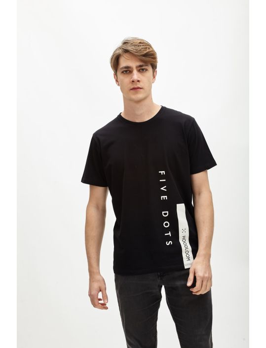 Hoodloom T-shirt με Τύπωμα Κάθετο Five Dots