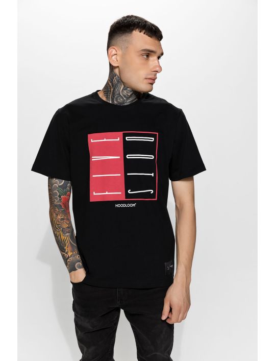Hoodloom T-shirt με Τύπωμα Vertical 5Dots