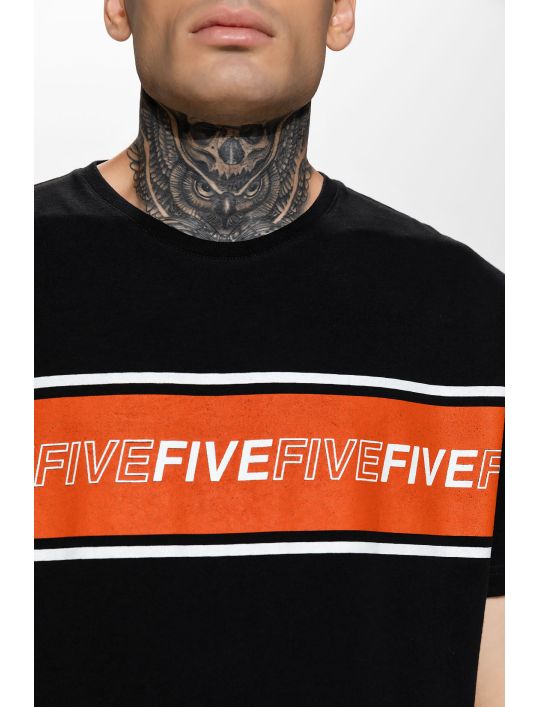 Hoodloom T-shirt με Τύπωμα FIVE BW Stripes