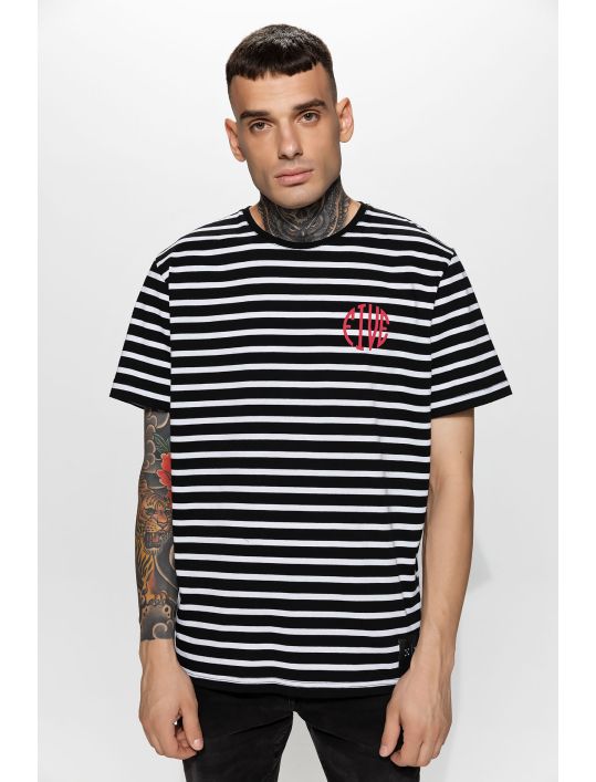 Hoodloom T-shirt Ριγέ με Τύπωμα FIVE