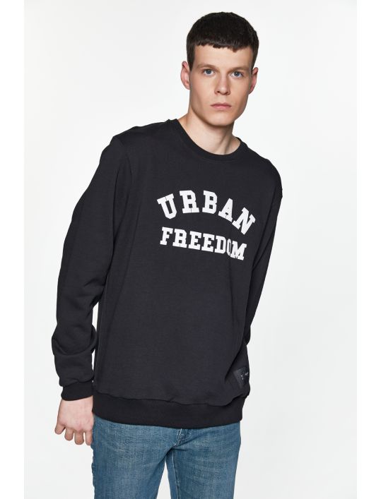 Hoodloom Μπλούζα Φούτερ με Τύπωμα Urban Freedom