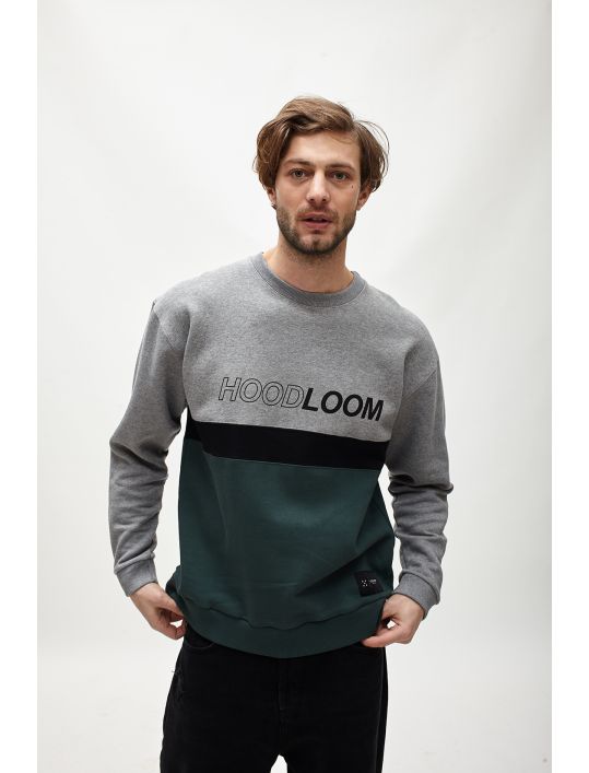 Hoodloom Μπλούζα Φούτερ 3χρωμη με Τύπωμα