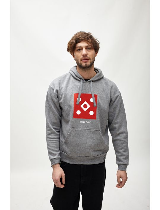 Hoodloom Μπλούζα Φούτερ με Κουκούλα&Τύπωμα Framed 5 Dots