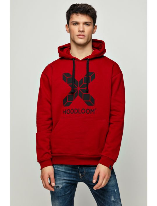 Hoodloom Μπλούζα Φούτερ με Κουκούλα&Τύπωμα X