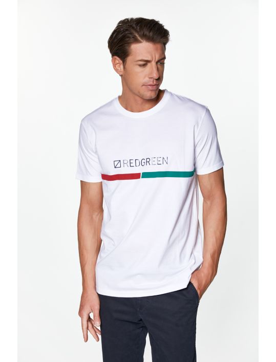 RedGreen T-shirt με Τύπωμα Logo&Stripes