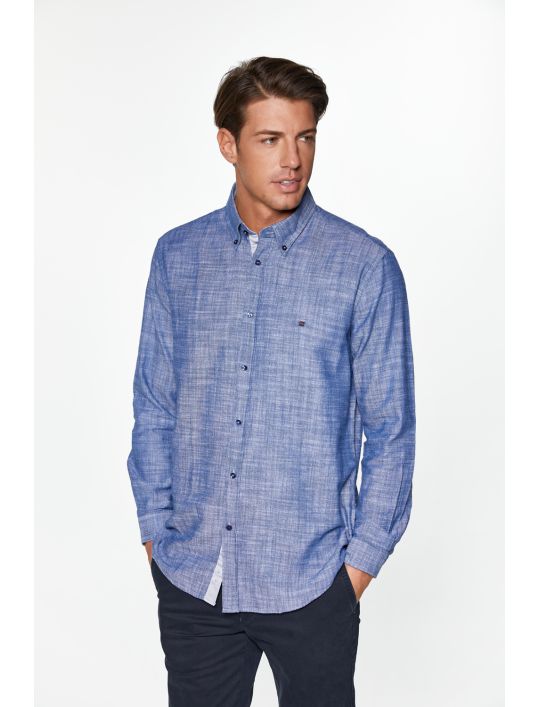 RedGreen Πουκάμισο με Μακρύ Μανίκι Denim Style