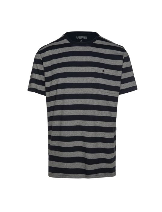 RedGreen T-shirt Ριγέ με Τσέπη&Κέντημα Logo