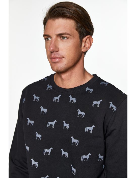 Snta Μπλούζα Φούτερ με Τύπωμα Allover Horse