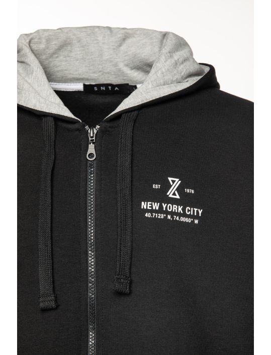 Snta Ζακέτα Φούτερ με κουκούλα&Τύπωμα SNTA NYC