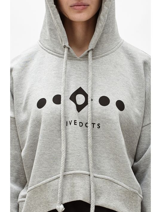 Hoodloom Μπλούζα Φούτερ Crop με Κουκούλα&Τύπωμα