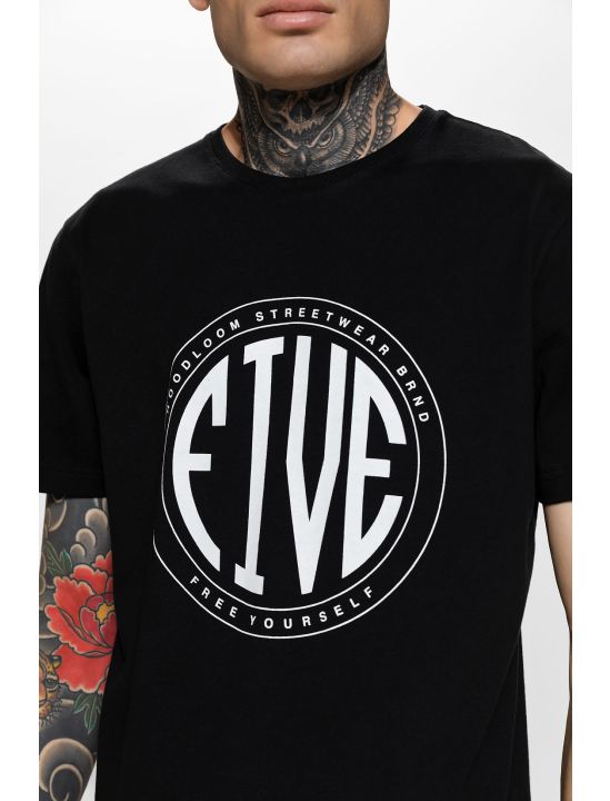 Hoodloom T-shirt με Τύπωμα FIVE In Circle