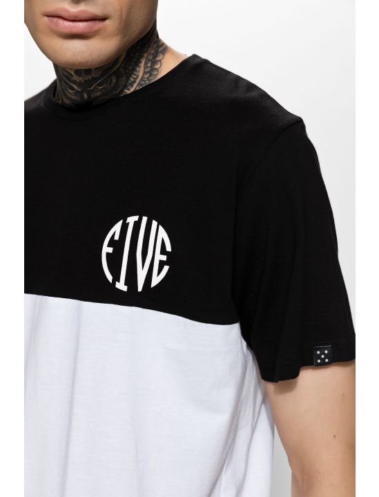 Hoodloom T-shirt 2χρωμο με Τύπωμα FIVE