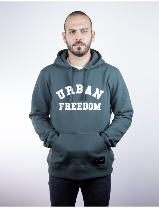 Hoodloom Μπλούζα Φούτερ με Κουκούλα&Τύπωμα Urban Freedom