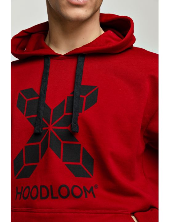 Hoodloom Μπλούζα Φούτερ με Κουκούλα&Τύπωμα X