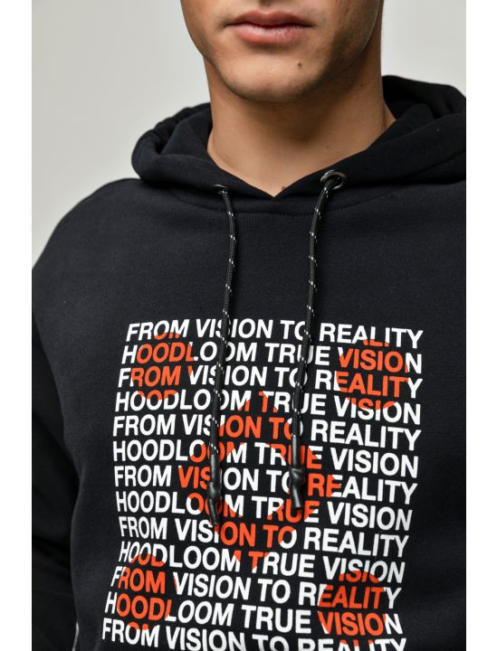 Hoodloom Μπλούζα Φούτερ με Κουκούλα&Τύπωμα From Vision