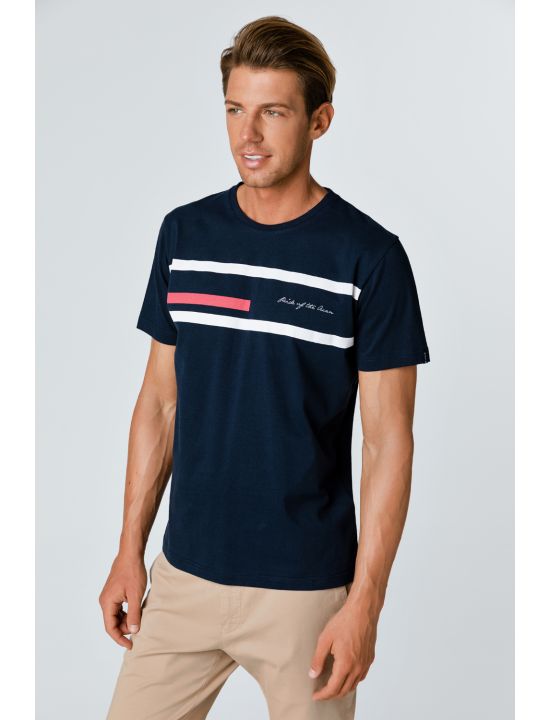 Snta T-shirt με Τύπωμα&Κέντημα Pride of the Ocean