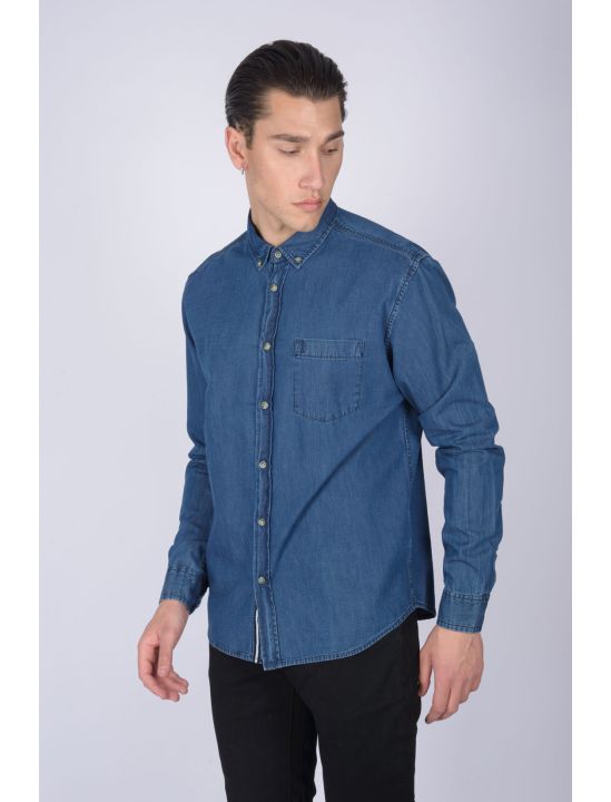 North 56°4 Πουκάμισο με Μακρύ Μανίκι Denim S1