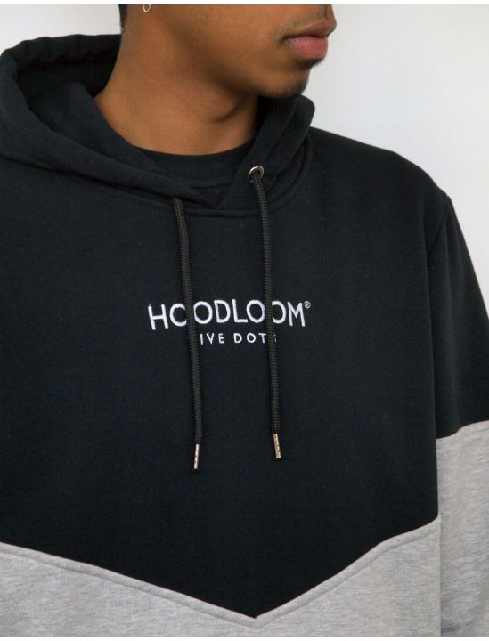 Hoodloom Μπλούζα Φούτερ με Κουκούλα 2χρωμη με Κέντημα