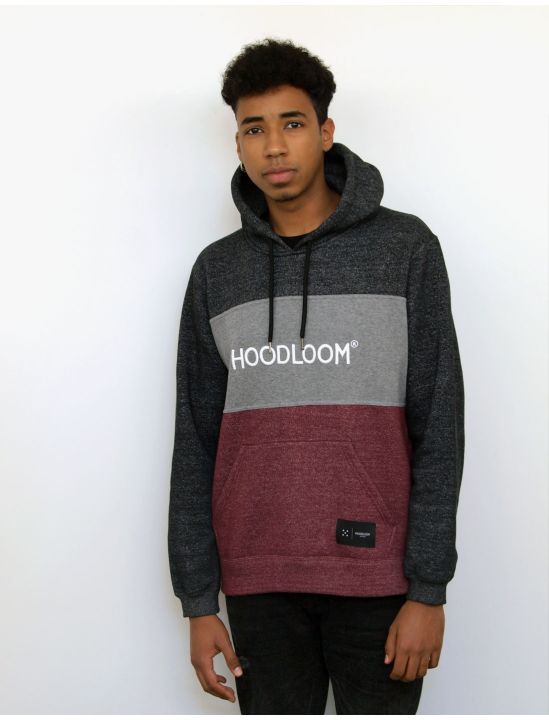Hoodloom Μπλούζα Φούτερ με Κουκούλα 3χρωμη&Κέντημα