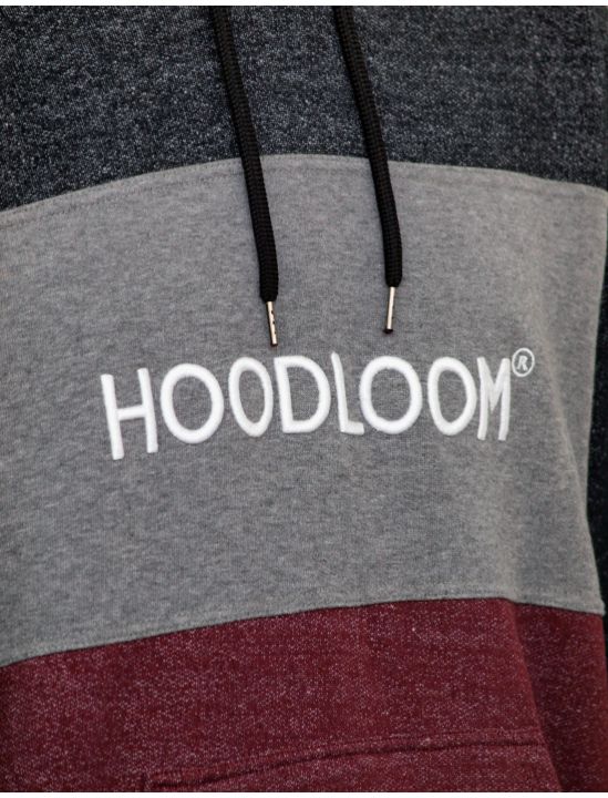 Hoodloom Μπλούζα Φούτερ με Κουκούλα 3χρωμη&Κέντημα