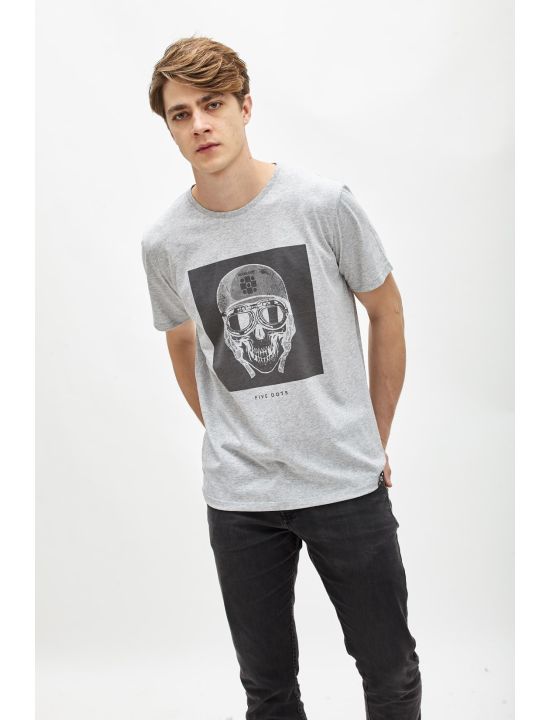 Hoodloom T-shirt με Τύπωμα Helmet Skull
