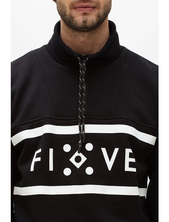 Hoodloom Μπλούζα Φούτερ με Τύπωμα Five Dots&Φερμουάρ