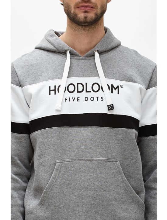 Hoodloom Μπλούζα Φούτερ με Κουκούλα 3χρωμη&Τύπωμα
