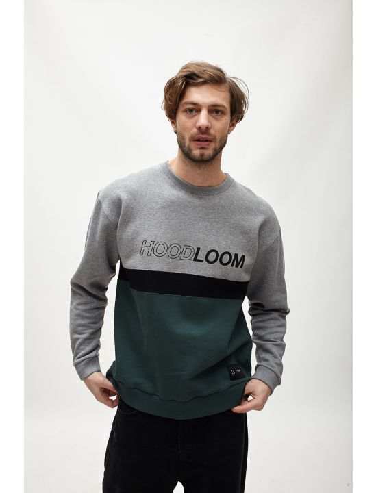 Hoodloom Μπλούζα Φούτερ 3χρωμη με Τύπωμα