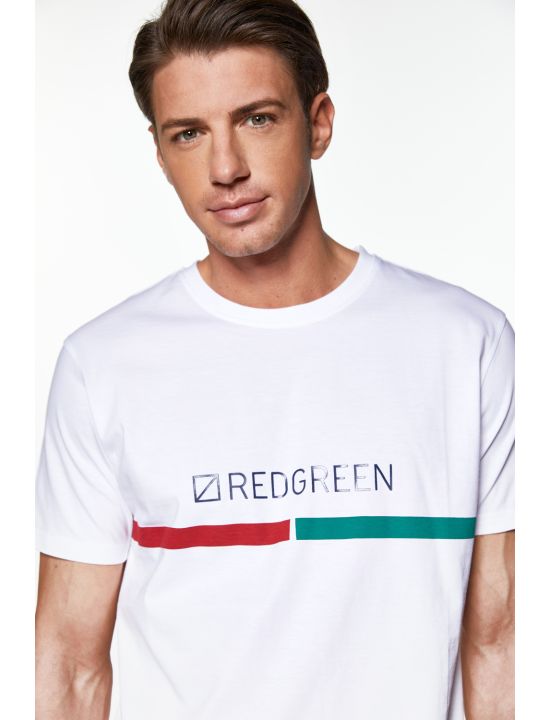 RedGreen T-shirt με Τύπωμα Logo&Stripes