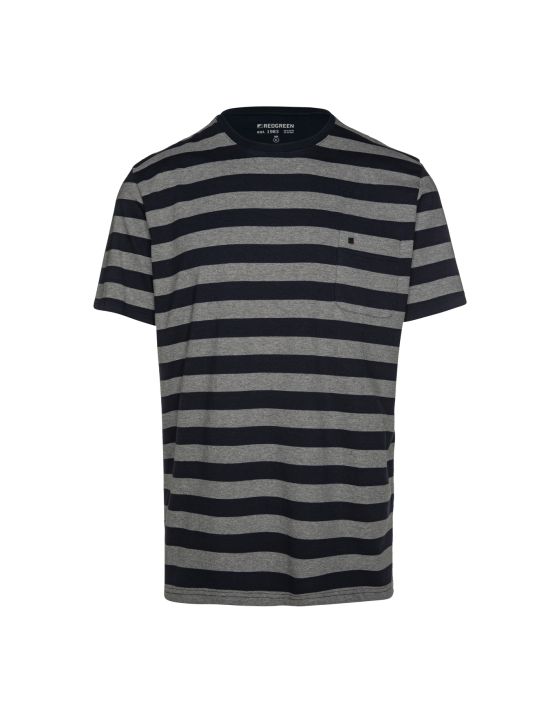 RedGreen T-shirt Ριγέ με Τσέπη&Κέντημα Logo