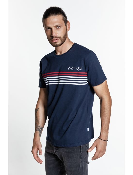 Snta T-shirt με Τύπωμα Stripes Est.1976