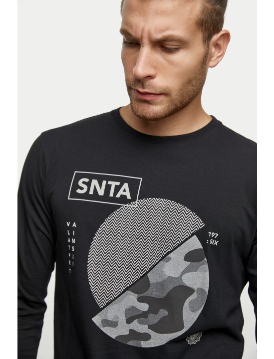 Snta Μπλούζα με Μακρύ Μανίκι&Τύπωμα Half Circles
