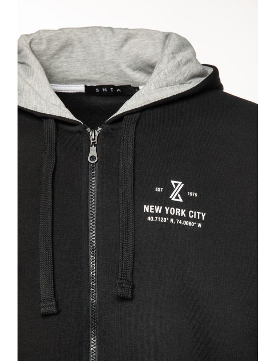 Snta Ζακέτα Φούτερ με κουκούλα&Τύπωμα SNTA NYC