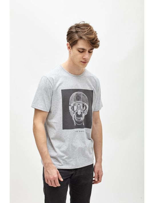 Hoodloom T-shirt με Τύπωμα Helmet Skull