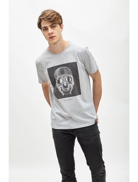 Hoodloom T-shirt με Τύπωμα Helmet Skull