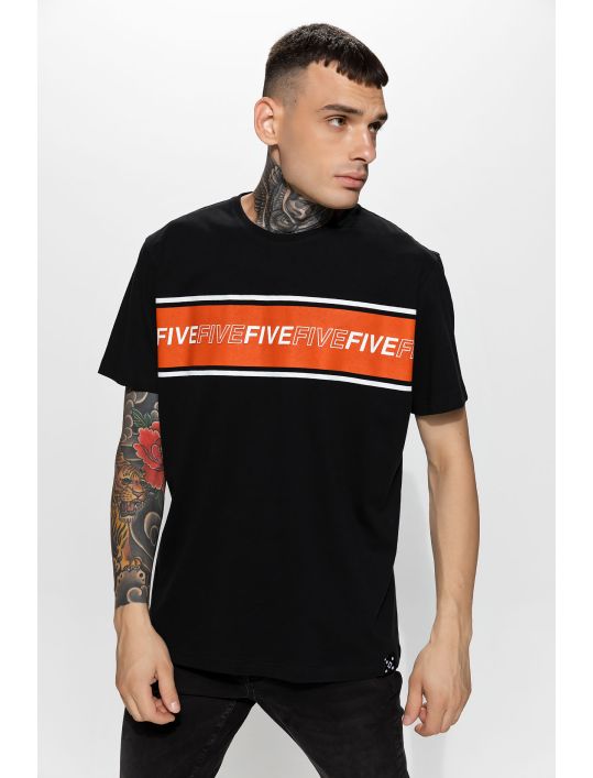 Hoodloom T-shirt με Τύπωμα FIVE BW Stripes