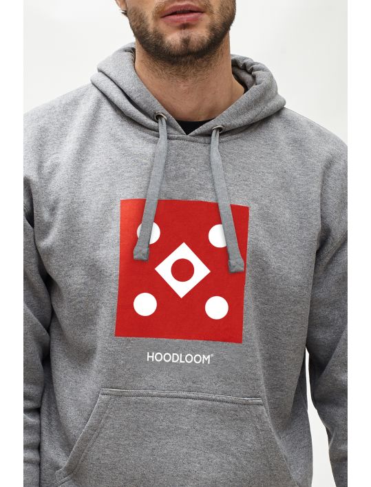 Hoodloom Μπλούζα Φούτερ με Κουκούλα&Τύπωμα Framed 5 Dots
