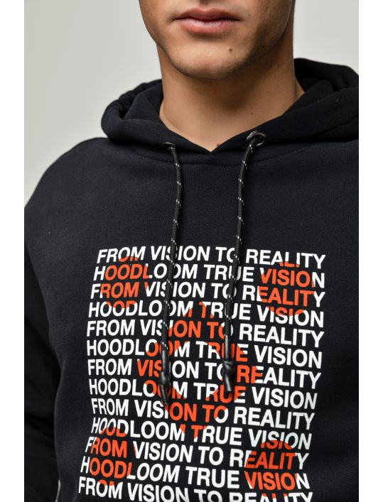 Hoodloom Μπλούζα Φούτερ με Κουκούλα&Τύπωμα From Vision