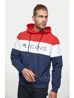 Replika Μπλούζα Φούτερ 3χρωμη με Κουκούλα&Τύπωμα R JEANS