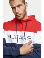Replika Μπλούζα Φούτερ 3χρωμη με Κουκούλα&Τύπωμα R JEANS