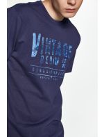 Replika T-shirt με Τύπωμα Vintage Denim
