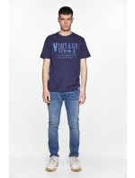 Replika T-shirt με Τύπωμα Vintage Denim