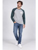 Hoodloom Μπλούζα με Μακρύ Μανίκι 2χρωμη&Τύπωμα