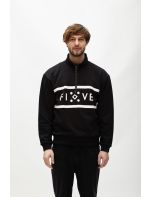 Hoodloom Μπλούζα Φούτερ με Τύπωμα Five Dots&Φερμουάρ