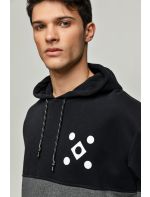 Hoodloom Μπλούζα Φούτερ με Κουκούλα&Τύπωμα στο Μανίκι