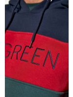 RedGreen Μπλούζα Φούτερ 3χρωμη με Κουκούλα&Κέντημα