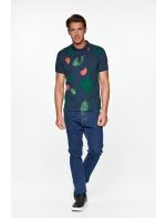 Snta Πόλο Πικέ με Κοντό Μανίκι&Τύπωμα Allover Floral